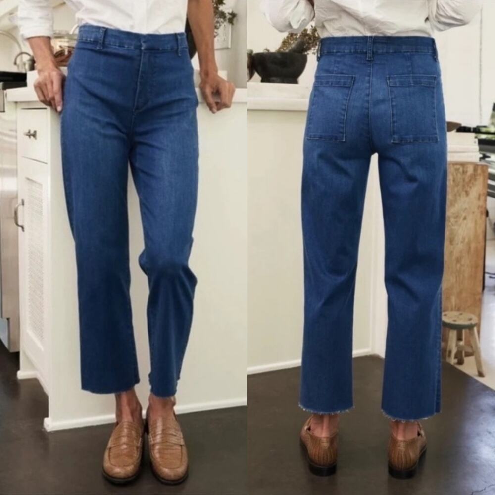 Frank & Eileen Kinsale High Rise Performance Denim Blue Trouser Jeans 6‎ Coastal
